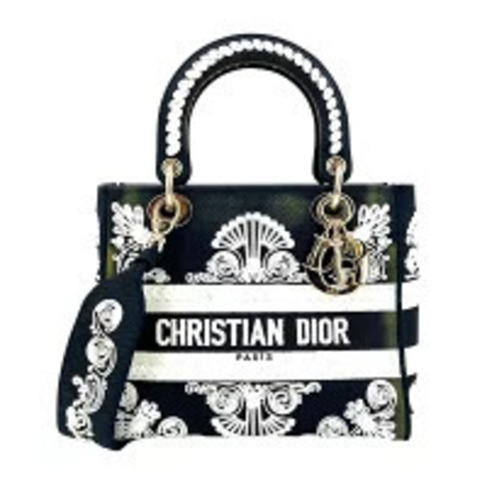 Christian Dior Lady Lite Bag Handbag Shoulder Embroide red